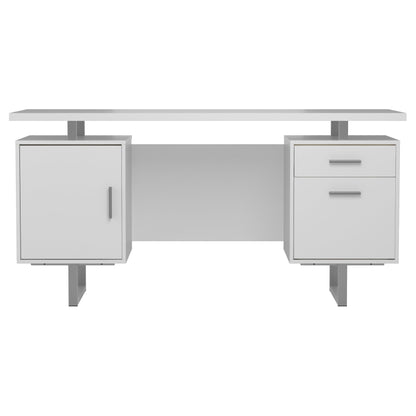 Lawtey Floating Top Office Desk White Gloss