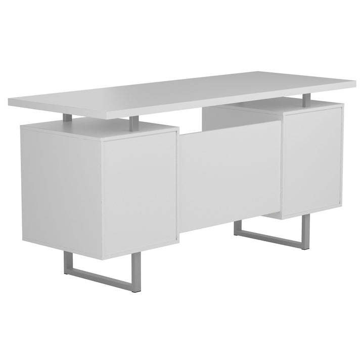 Lawtey Floating Top Office Desk White Gloss