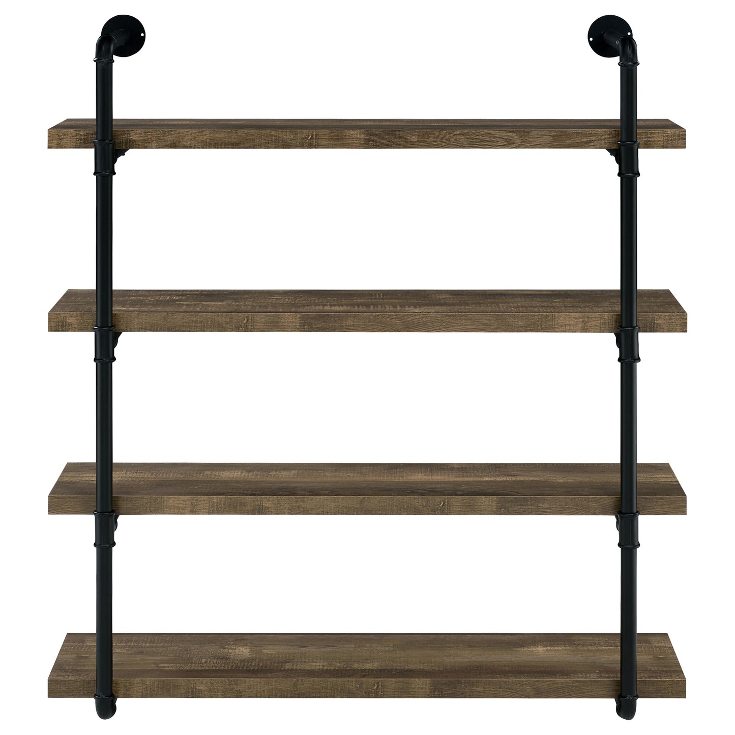 Elmcrest 40-inch Wall Shelf Black and Rustic Oak