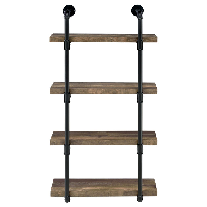 Elmcrest 24-inch Wall Shelf Black and Rustic Oak