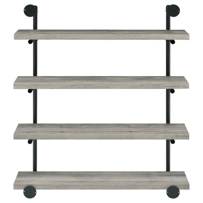 Elmcrest 40-inch Wall Shelf Black and Grey Driftwood