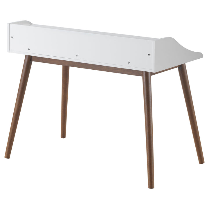 Percy 4-Compartment Writing Desk White and Walnut