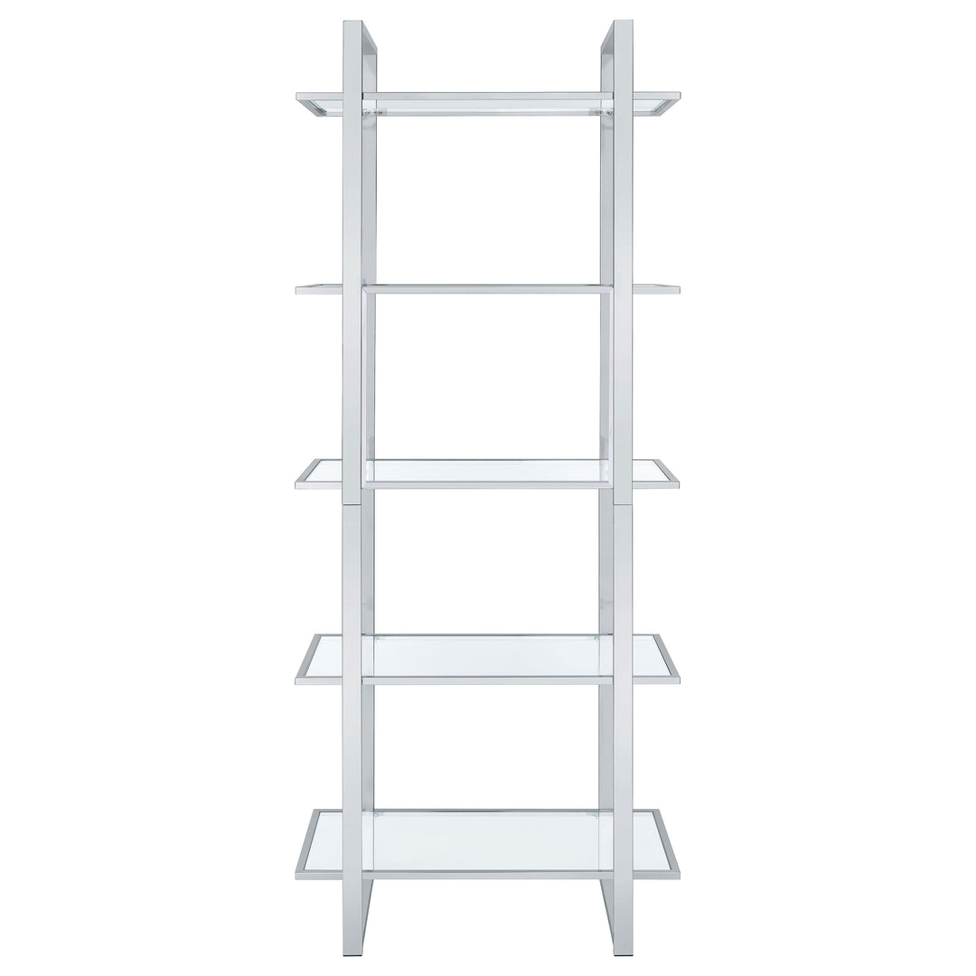 Hartford Glass Shelf Bookcase Chrome