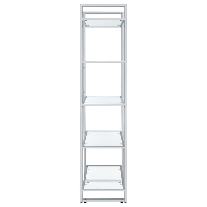 Hartford Glass Shelf Bookcase Chrome