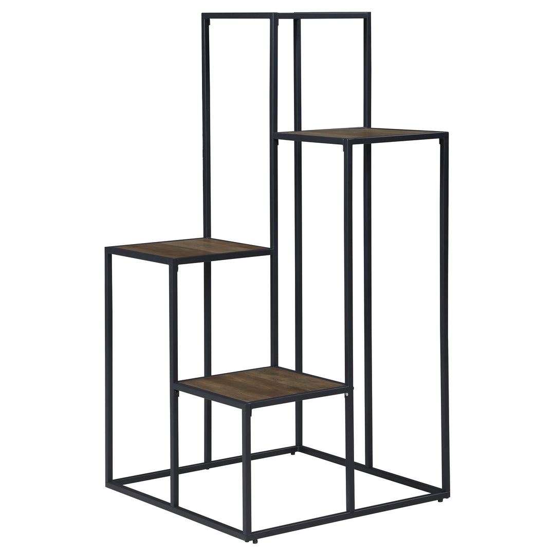 Rito 4-tier Display Shelf Rustic Brown and Black