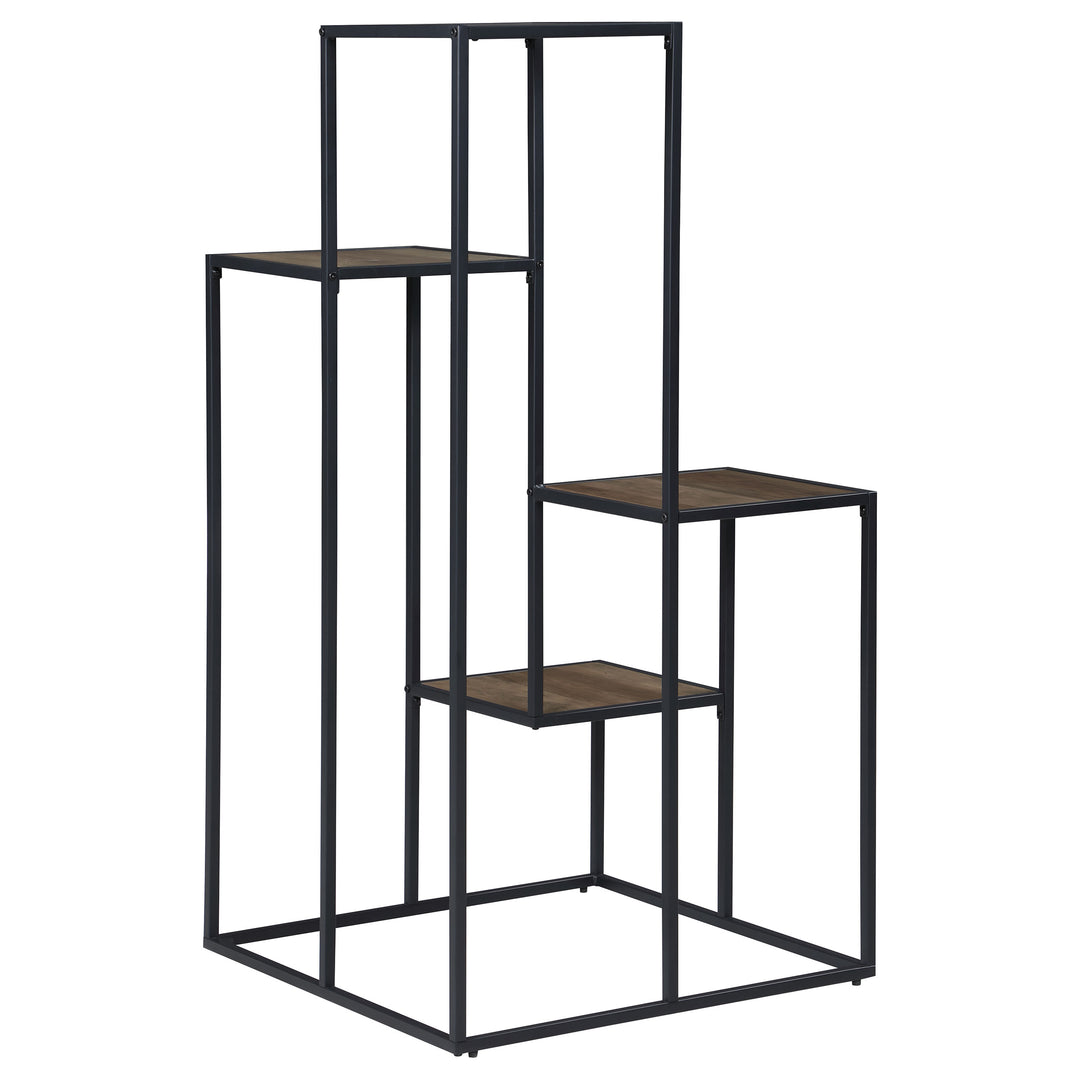 Rito 4-tier Display Shelf Rustic Brown and Black