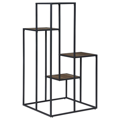 Rito 4-tier Display Shelf Rustic Brown and Black