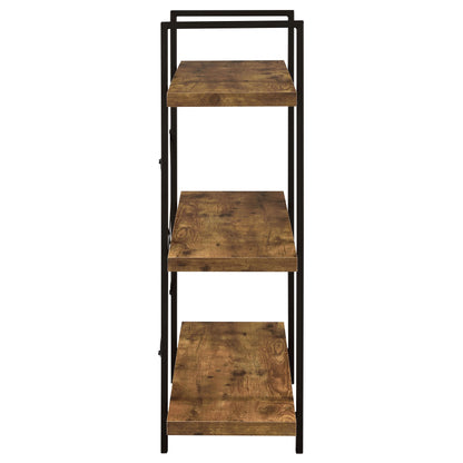 Cole 3-Shelf Bookcase Antique Nutmeg and Black