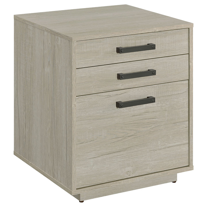 Loomis 3-drawer Square File Cabinet Whitewashed Grey