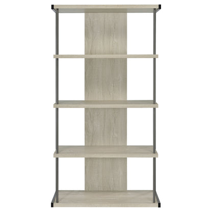 Loomis 4-shelf Bookcase Whitewashed Grey