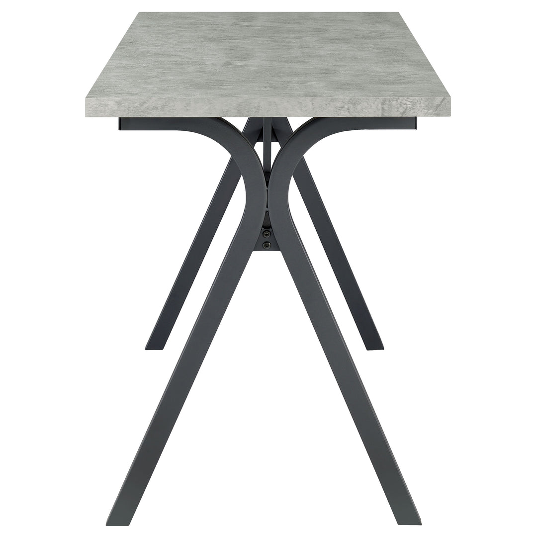 Tatum Rectangular Writing Desk Cement and Gunmetal