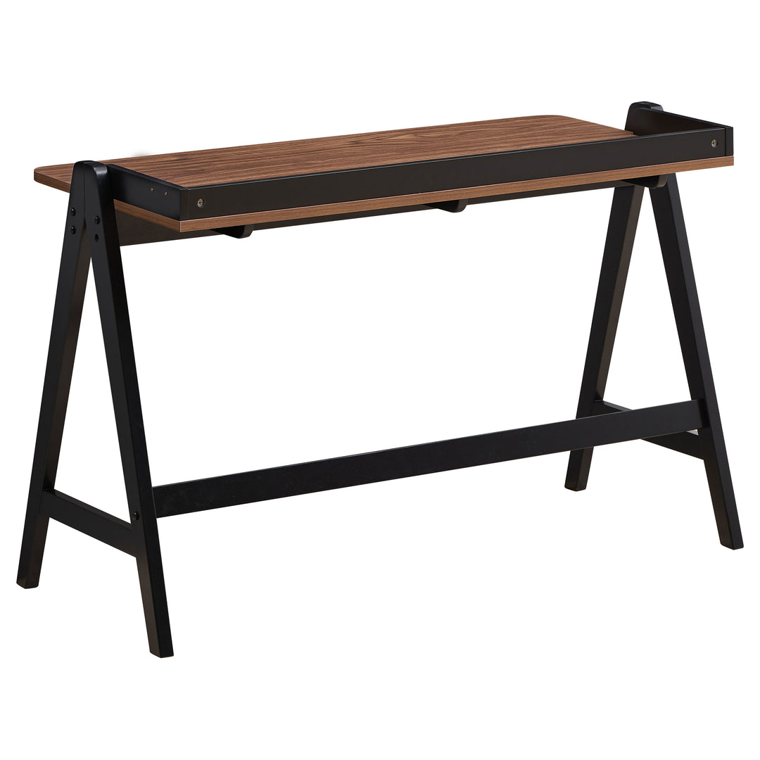 Raul Writing Desk Walnut and Black with USB ports