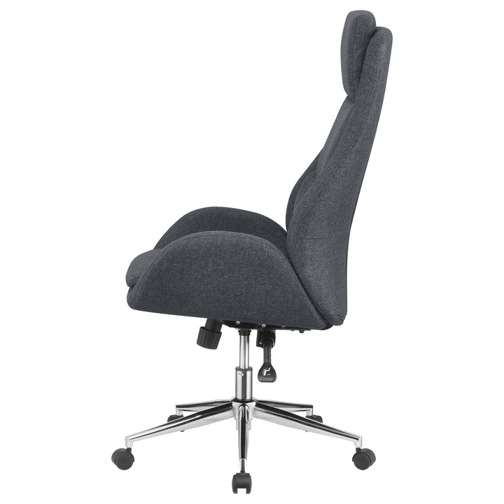 Cruz Upholstered Office Chair with Padded Seat Grey and Chrome