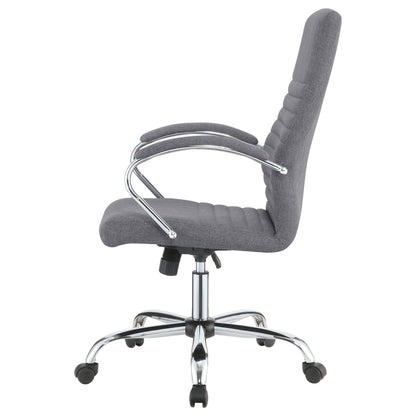 Abisko Upholstered Office Chair with Casters Grey and Chrome