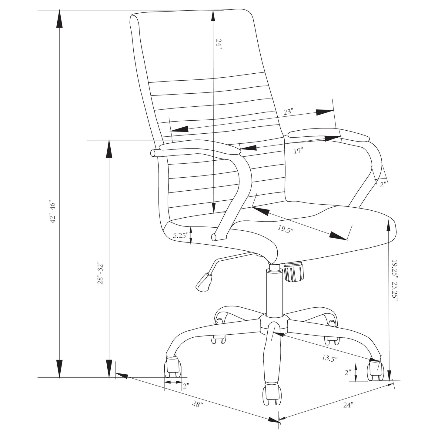 Abisko Upholstered Office Chair with Casters Grey and Chrome