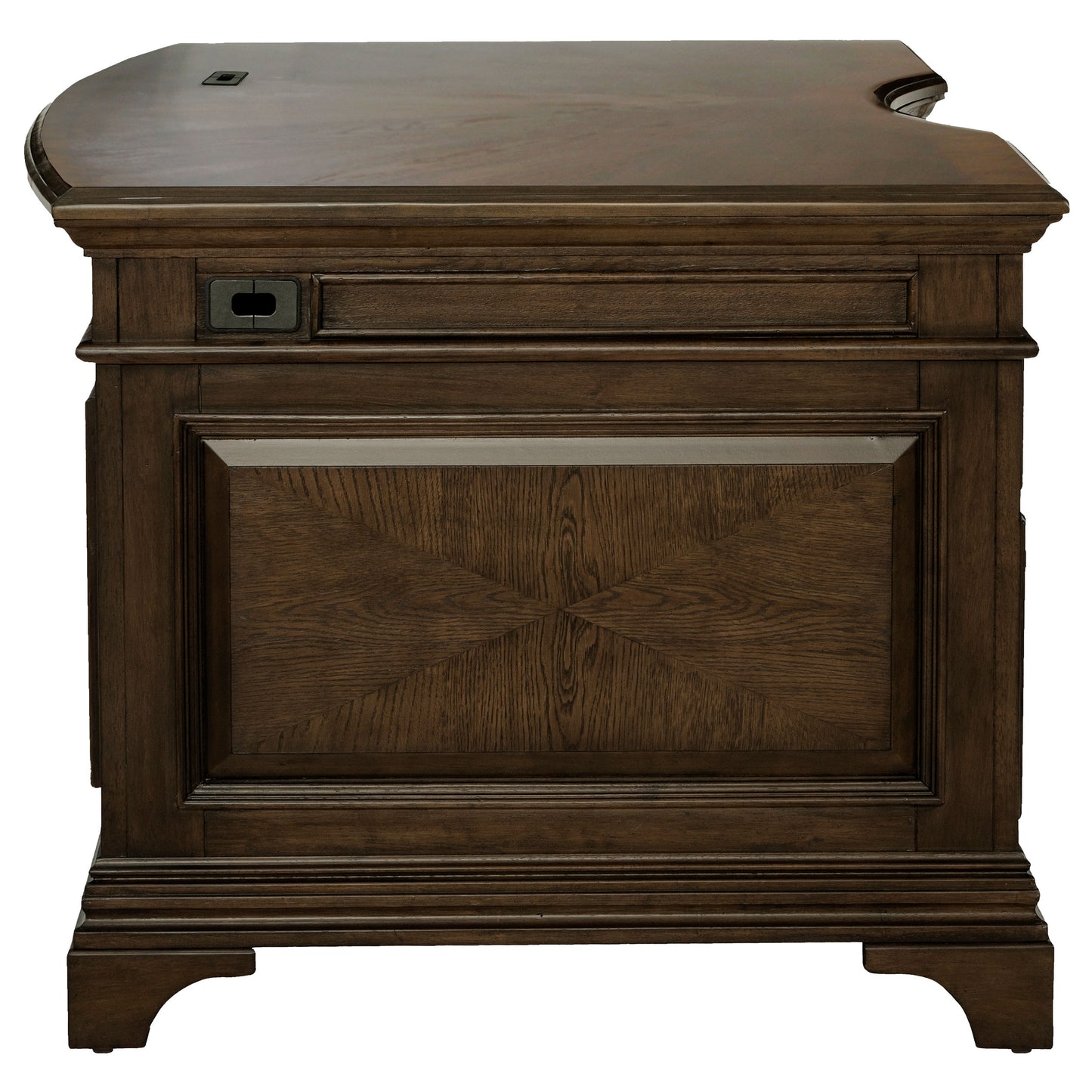 Hartshill Executive Desk with File Cabinets Burnished Oak