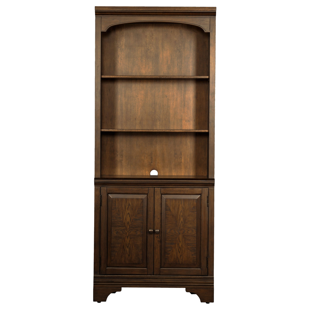 Hartshill Bookcase with Cabinet Burnished Oak