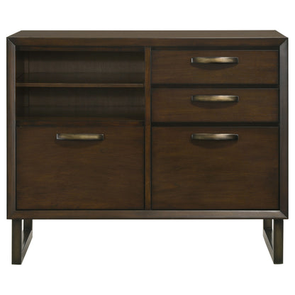 Marshall 4-drawer File Cabinet Dark Walnut and Gunmetal