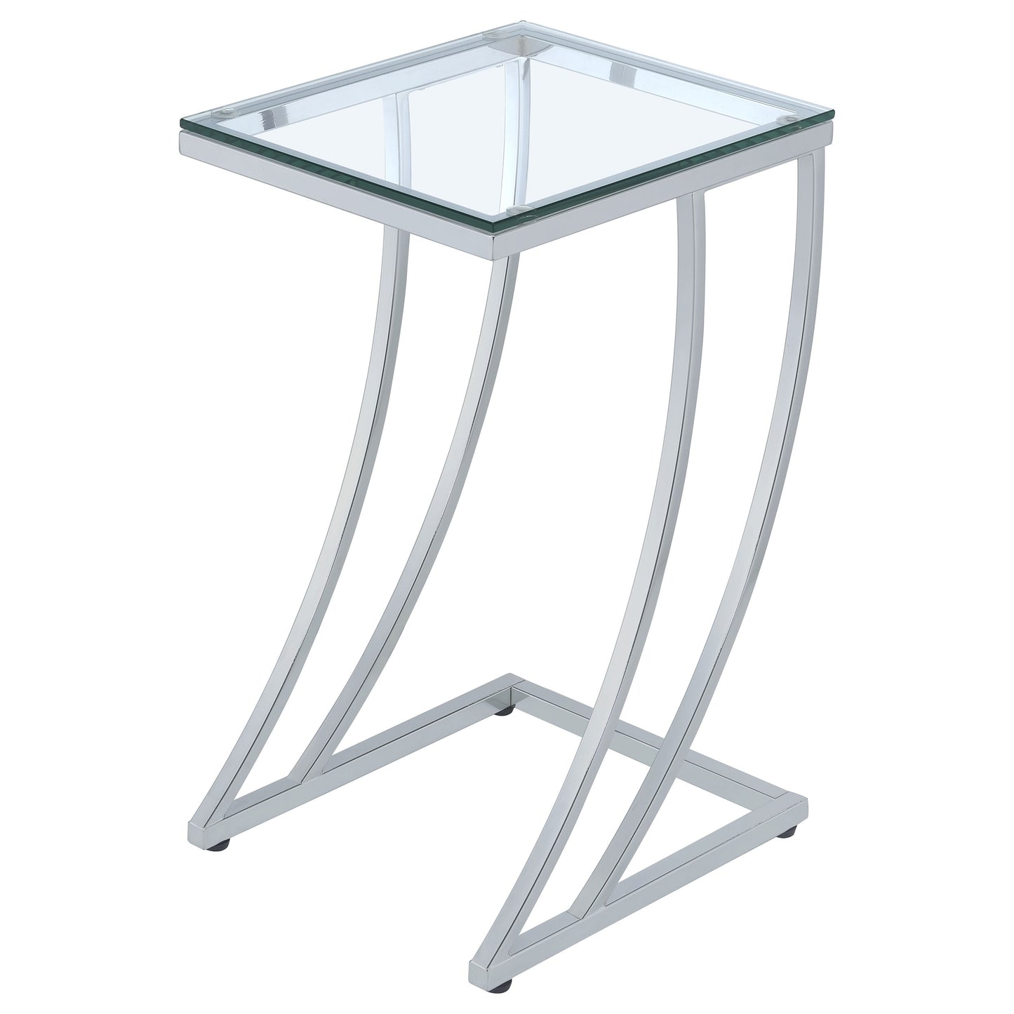 Cayden Rectangular Top Accent Table Chrome and Clear