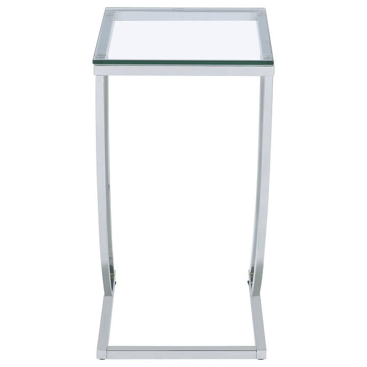 Cayden Rectangular Top Accent Table Chrome and Clear