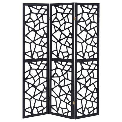 Transitional Black Three-Panel Screen