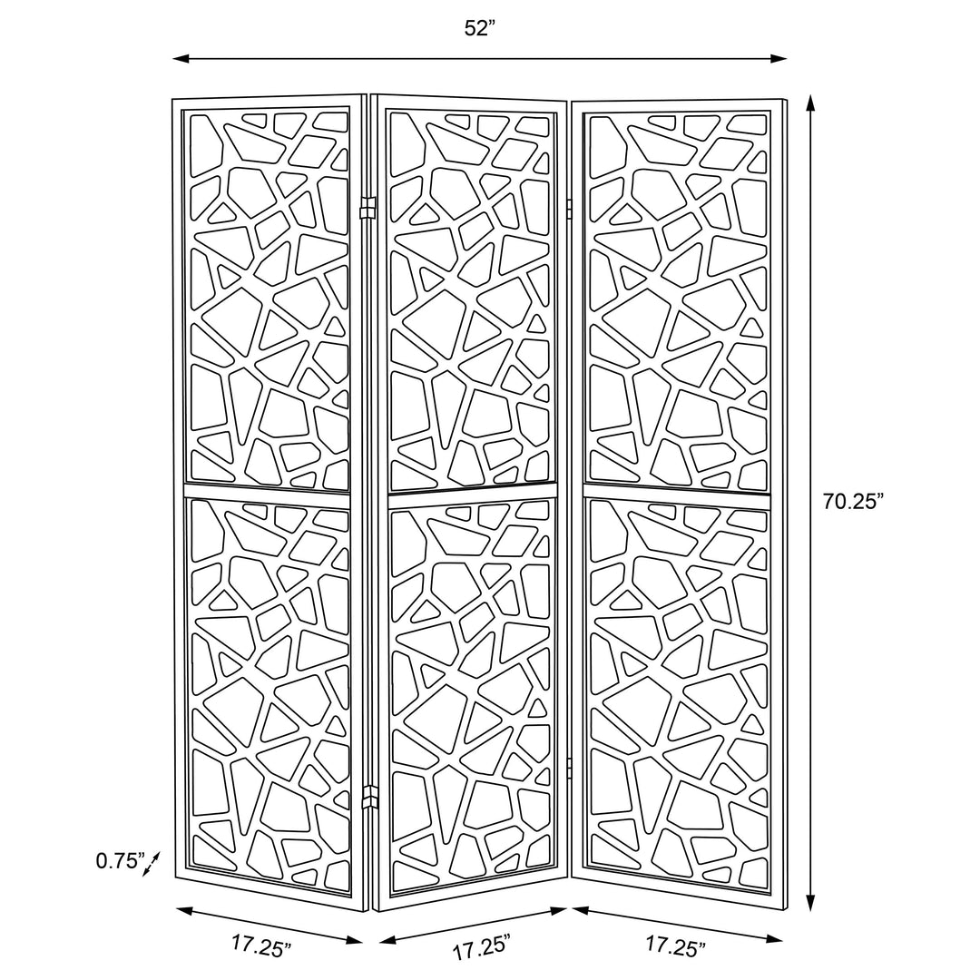 Transitional Black Three-Panel Screen