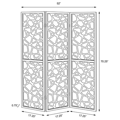 Transitional Black Three-Panel Screen