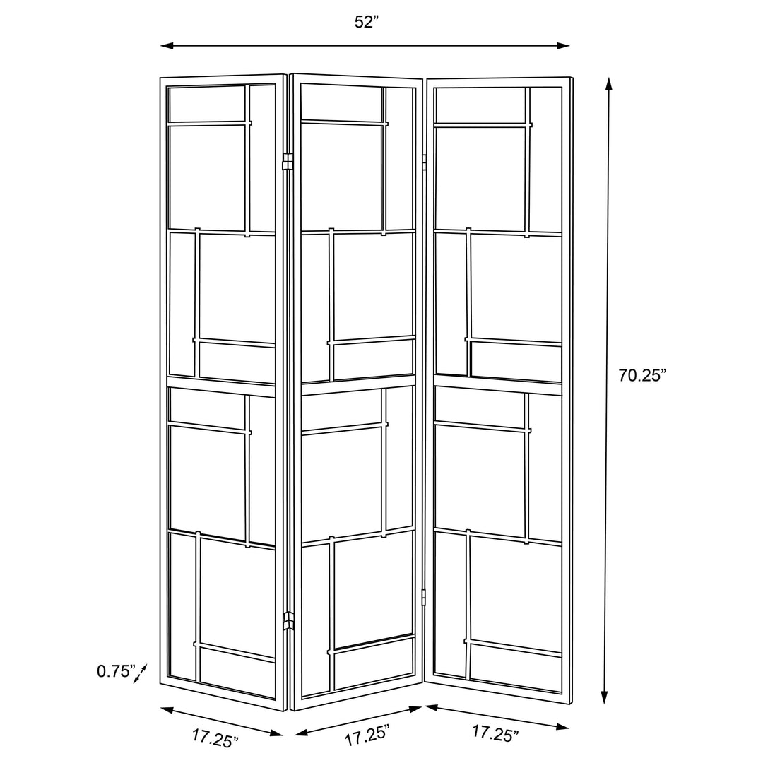 Damis 3-panel Folding Floor Screen Black and White