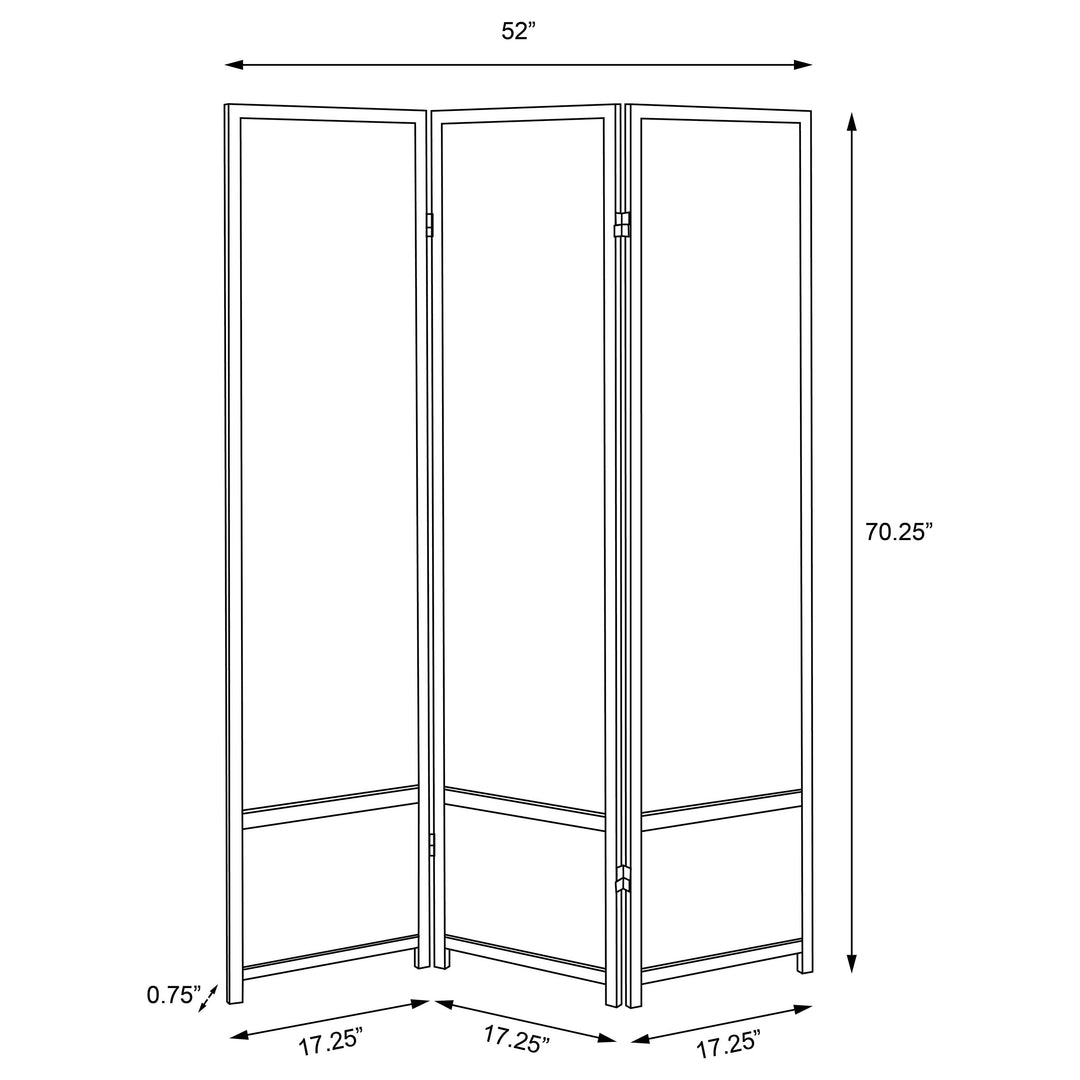 Calix 3-panel Folding Floor Screen Translucent and Black