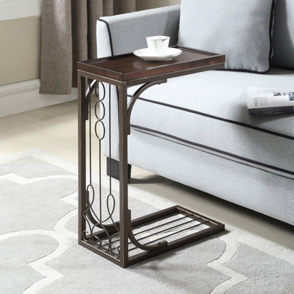 Alyssa Accent Table Brown and Burnished Copper