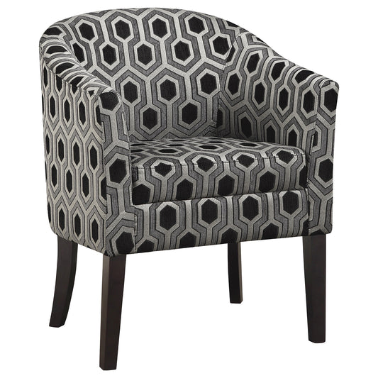 Jansen Hexagon Patterned Accent Chair Grey and Black