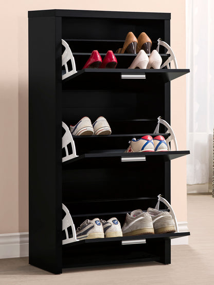 Vivian 3-drawer Shoe Cabinet Black