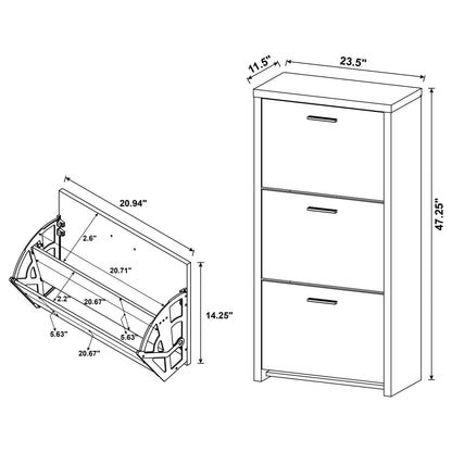 Vivian 3-drawer Shoe Cabinet Black