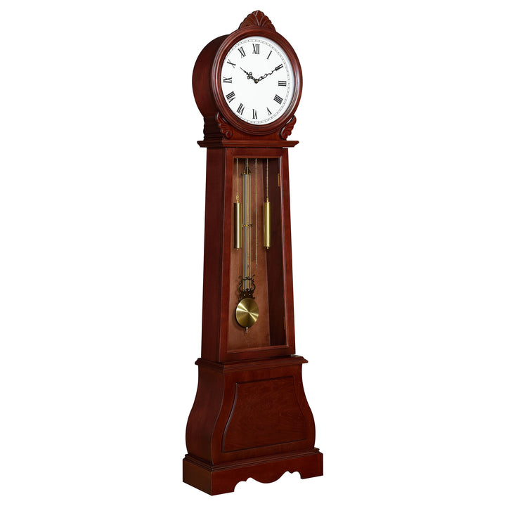 Narcissa Grandfather Clock with Chime Brown Red