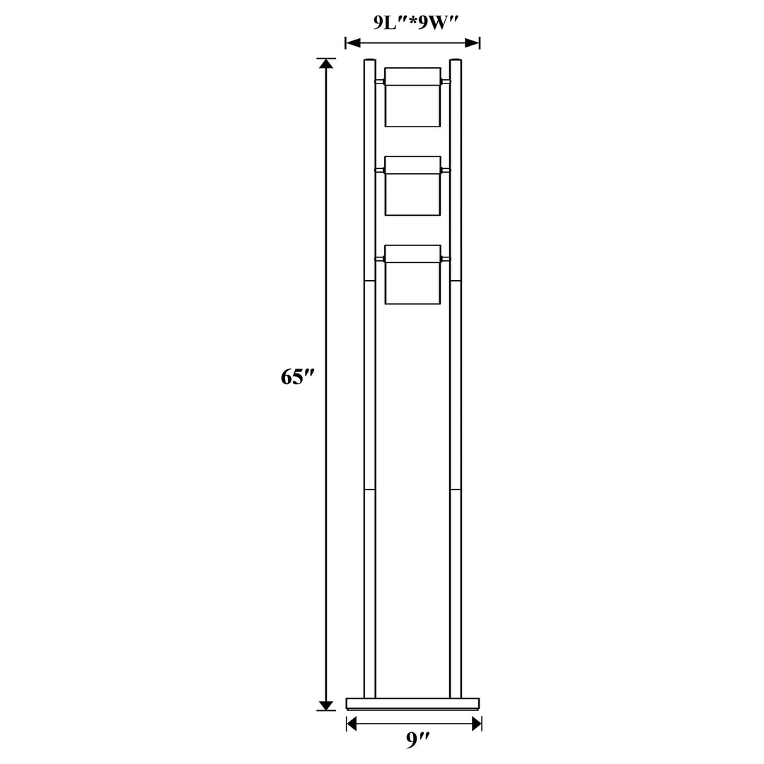 Munson Floor Lamp with 3 Swivel Lights Brushed Silver