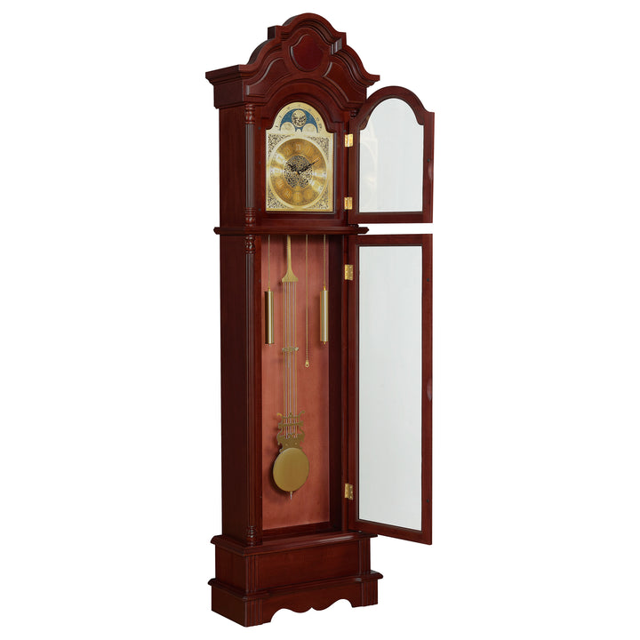 Diggory Grandfather Clock Brown Red and Clear