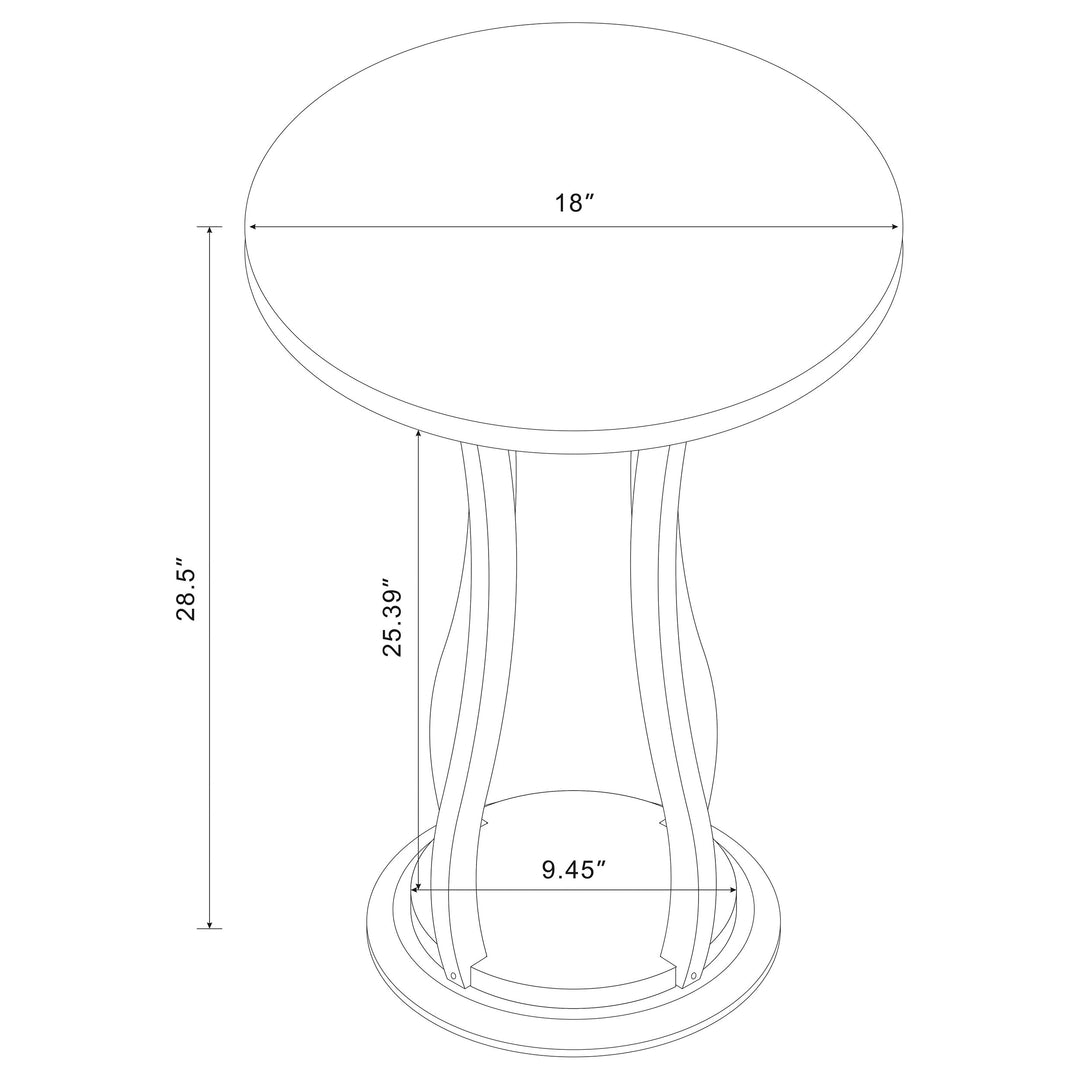 Elton Round Marble Top Accent Table Brown