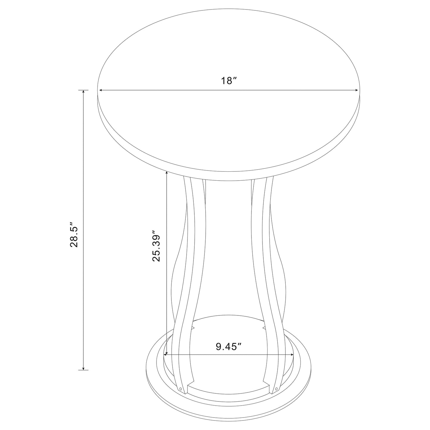 Elton Round Top Accent Table Cherry