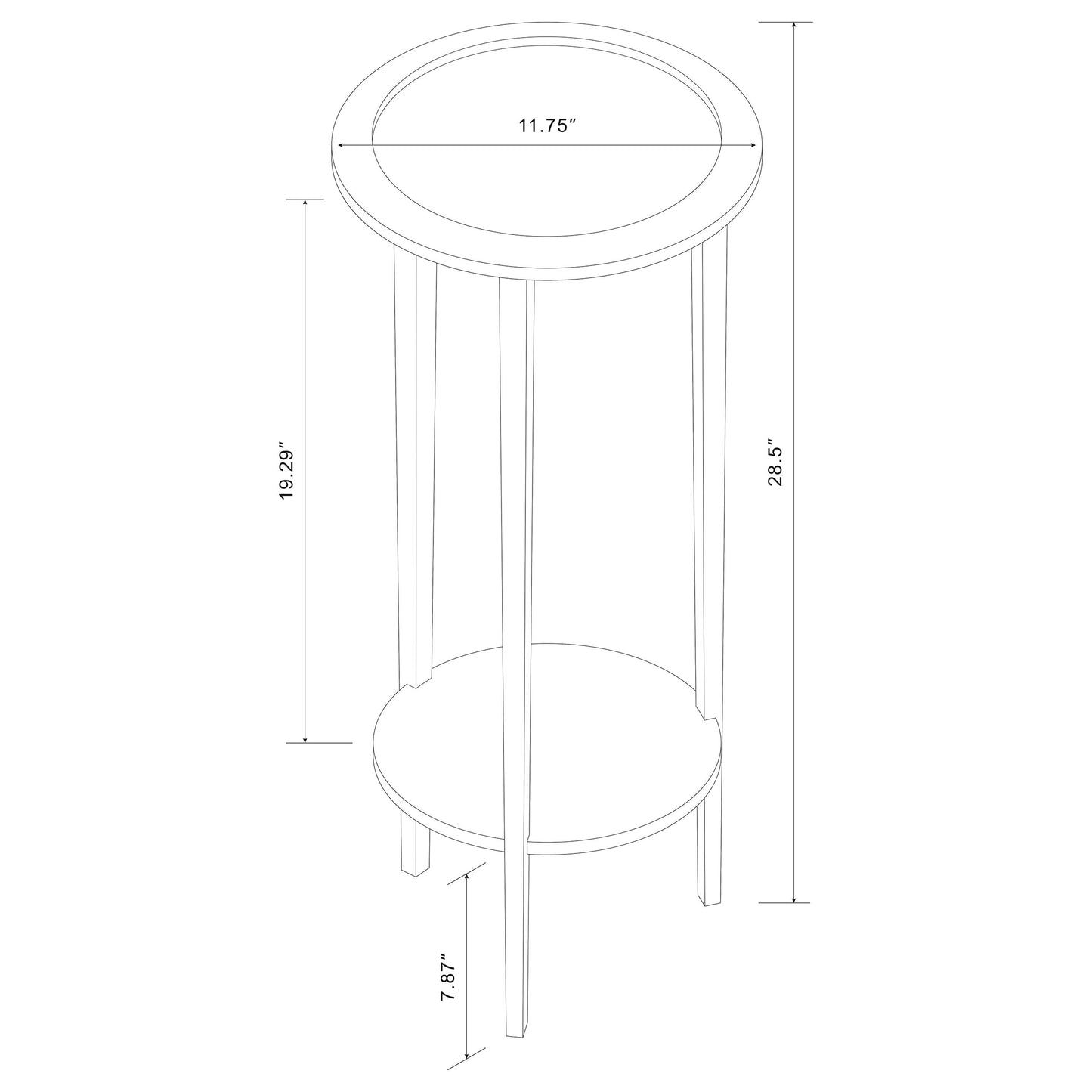 Kirk Round Accent Table with Bottom Shelf Espresso