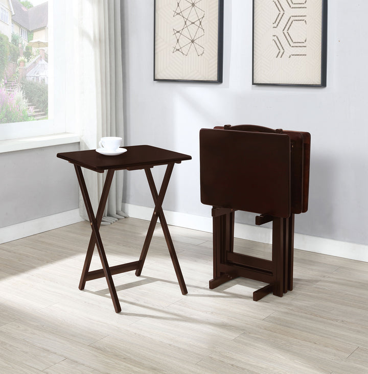 Donna 5-piece Tray Table Set Cappuccino