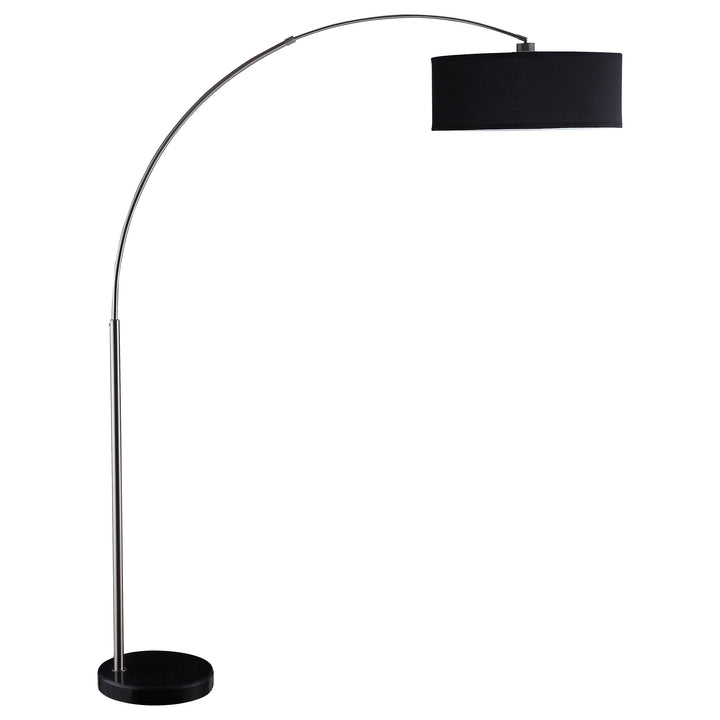 Kawke Drum Shade Floor Lamp Black and Chrome