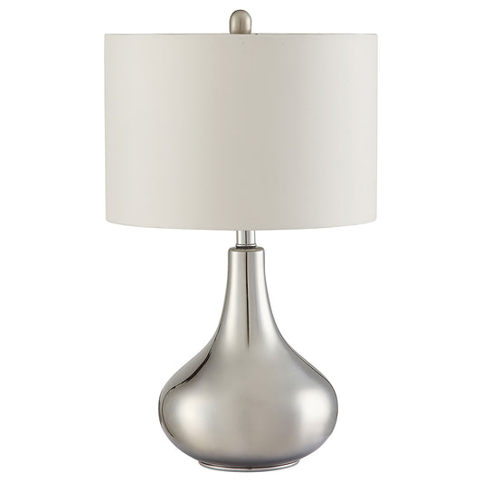 Junko Drum Shade Table Lamp Chrome and White