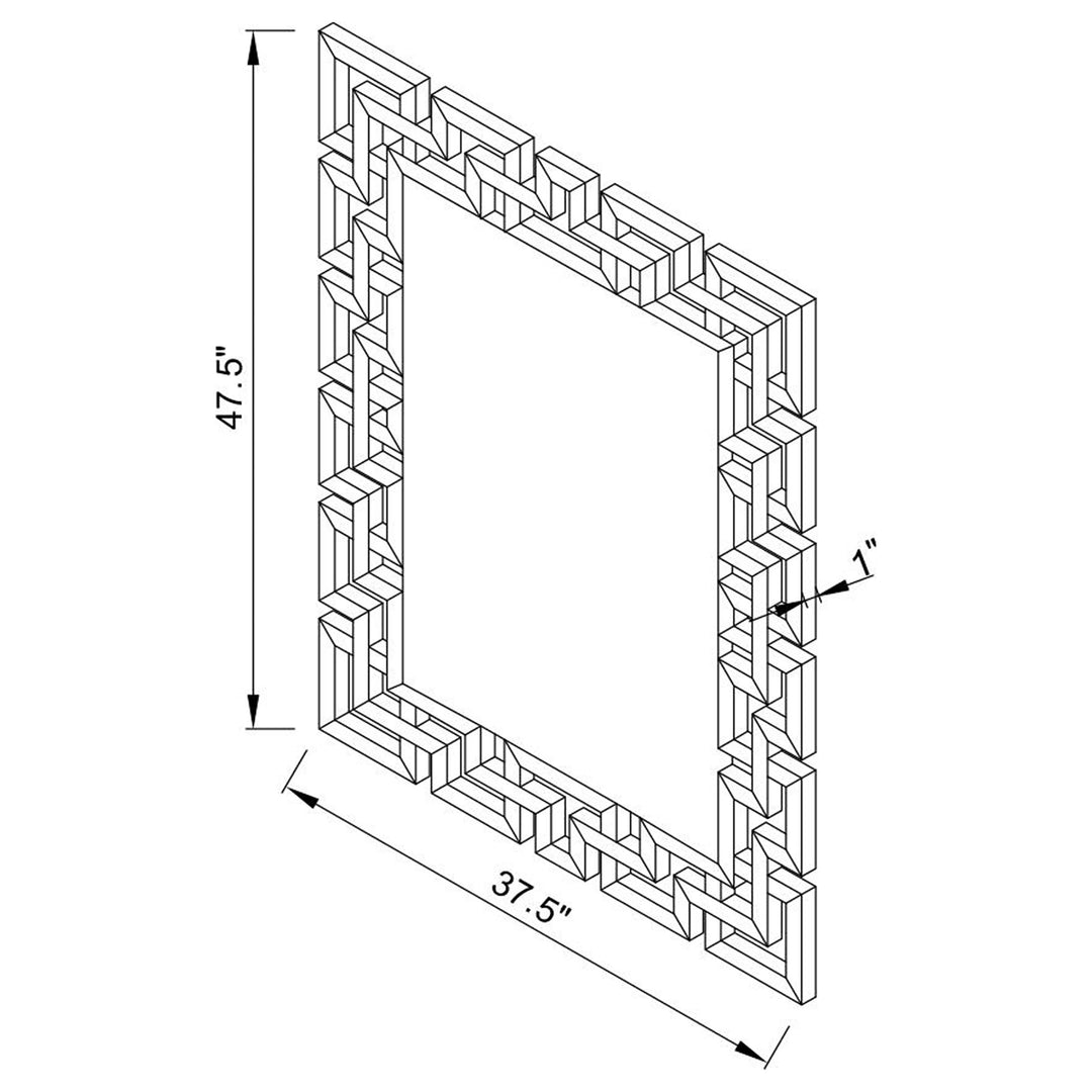 Forman Interlocking Greek Frameless Wall Mirror Silver