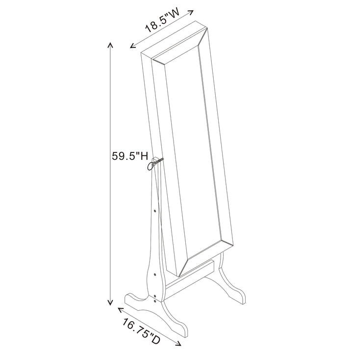 Batista Cheval Mirror with Jewelry Storage White