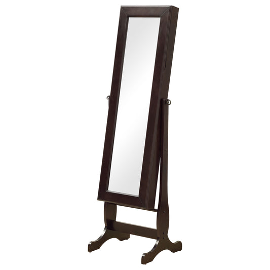 Batista Cheval Mirror with Jewelry Storage Cappuccino