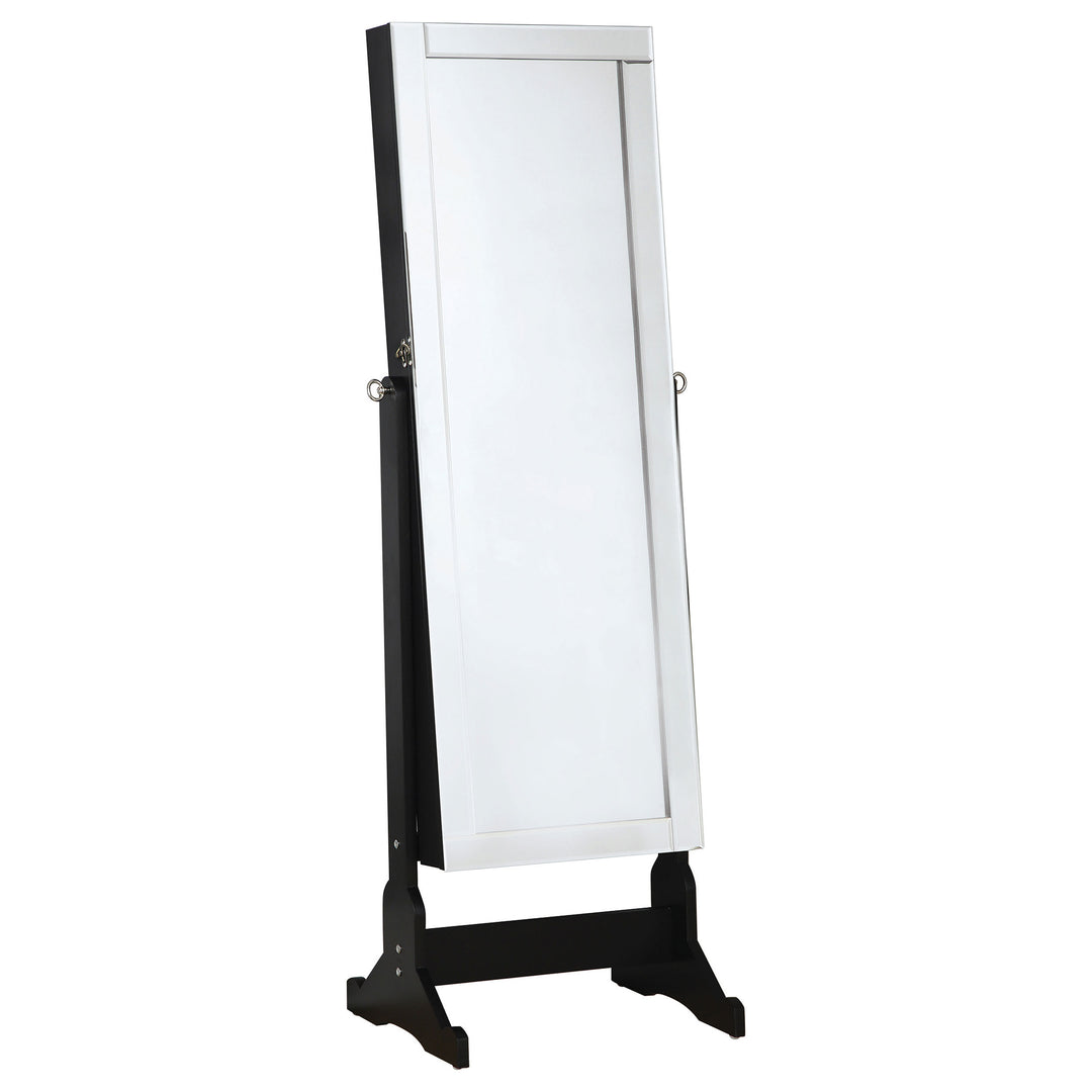 Cortez Cheval Mirror with Jewelry Storage Black