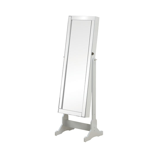 Yvonne Cheval Mirror with Jewelry Storage Dove Grey