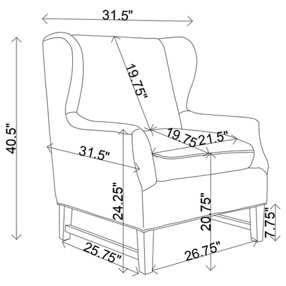 Fleur Wing Back Accent Chair Cream