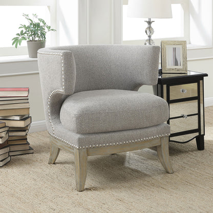 Jordan Dominic Barrel Back Accent Chair Grey and Weathered Grey