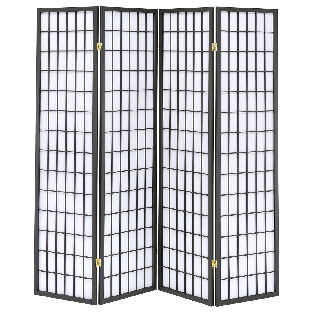 Roberto 4-panel Folding Screen Dark Grey and White